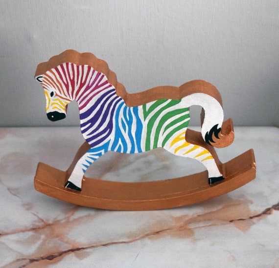 rainbow rocking horse