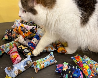 Set of Three Catnip Candy Toys