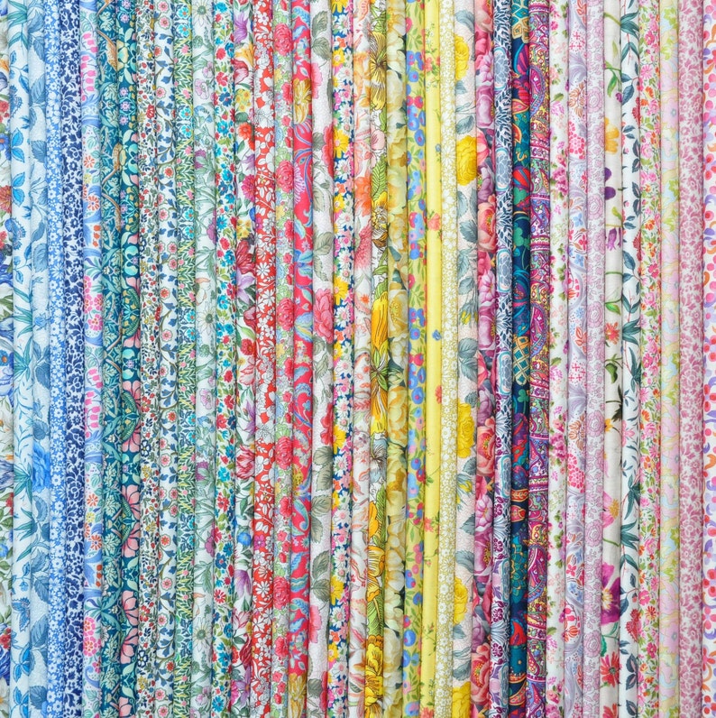 40 LIBERTY of London Fabric Tana Lawn 5 x 5 Patchwork pieces, squares 'Liberty Rainbow',Liberty Fabric Bundles image 10