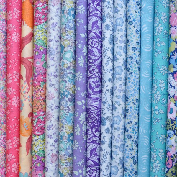 20 LIBERTY Fabric Tana Lawn 5" x 5" Patchwork Charm Squares 'Liberty Pastel Mix', Liberty Fabric Bundles