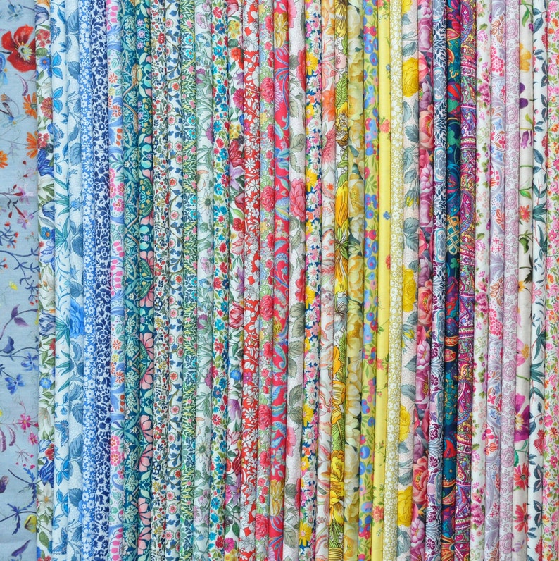 40 LIBERTY of London Fabric Tana Lawn 5 x 5 Patchwork pieces, squares 'Liberty Rainbow',Liberty Fabric Bundles image 7