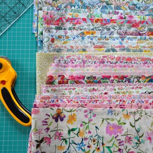 40 LIBERTY of London Fabric Tana Lawn 5 x 5 Patchwork pieces, squares 'Liberty Rainbow',Liberty Fabric Bundles image 6