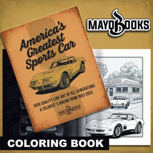 Corvette-Malbuch (1953–2025) Amerikas größter Sportwagen – Hochwertige Strichzeichnungen aller Generationen (1953–2025)