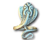 Snake Ring Biker Gothic Jewelry Solid Sterling Silver Cobra Serpent Size 6