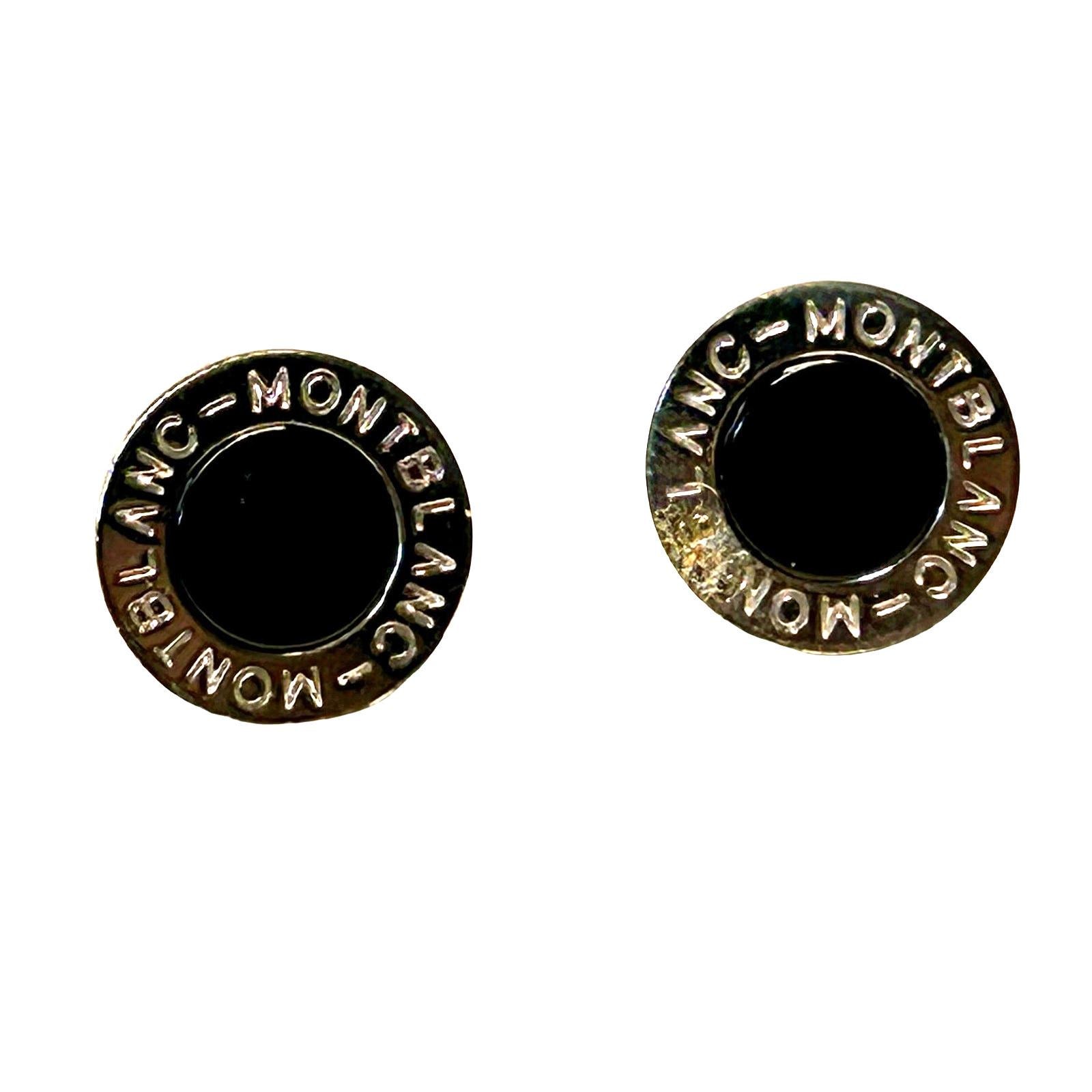5F466/モンブラン/カフスリンクス/オニキス/ラウンドロゴ/ゴールド金具 楽天市場】【MONTBLANC】モンブラン cufflinks round オニキス カフス