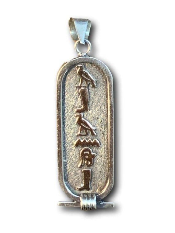 Vintage Sterling Silver Egyptian Cartouche Hierogl