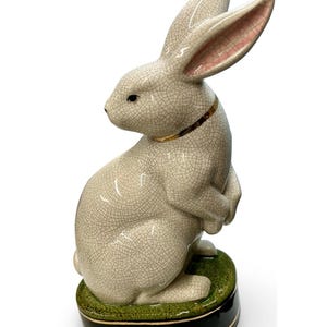 Figura de conejo con esmalte craquelado de Takahashi San Francisco, fabricada en Japón