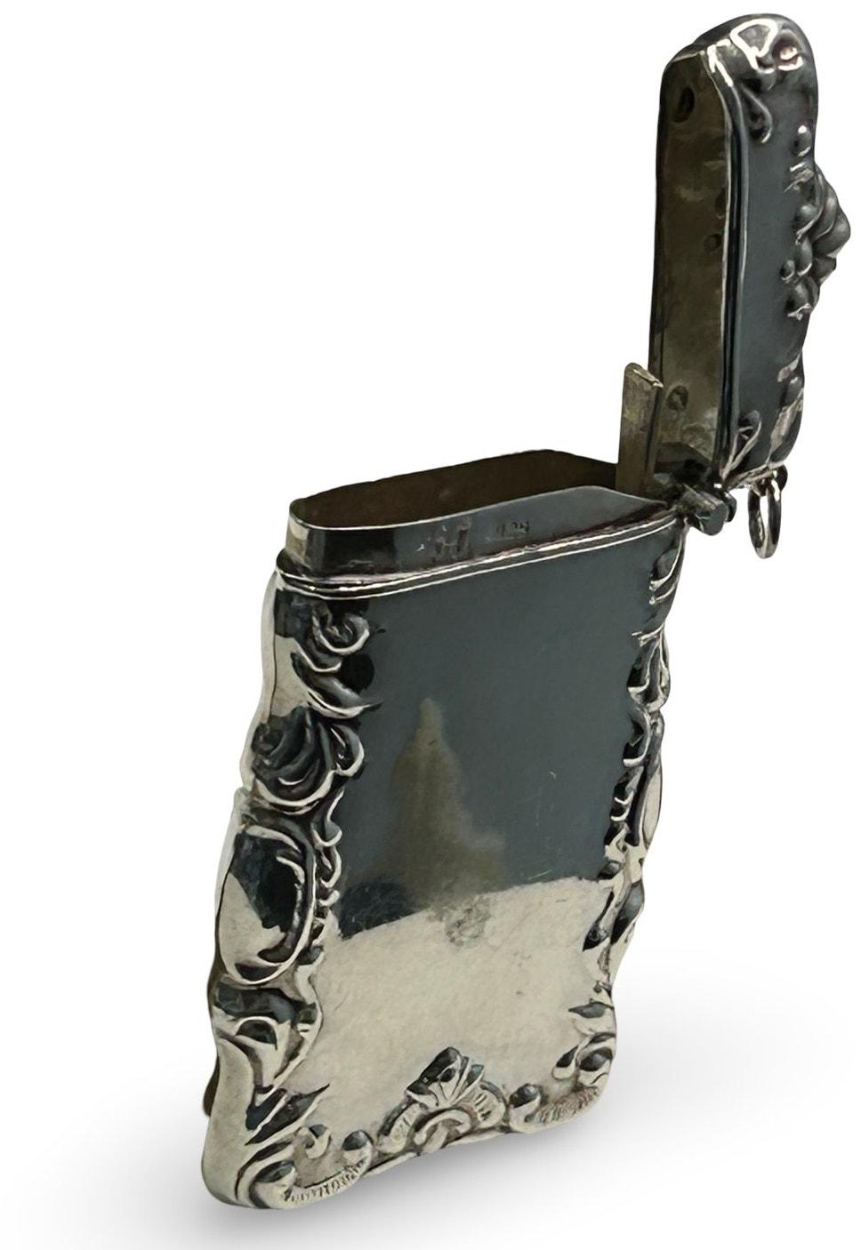 Antique Sterling Silver Vesta Match Safe Ornate Floral Case - Etsy
