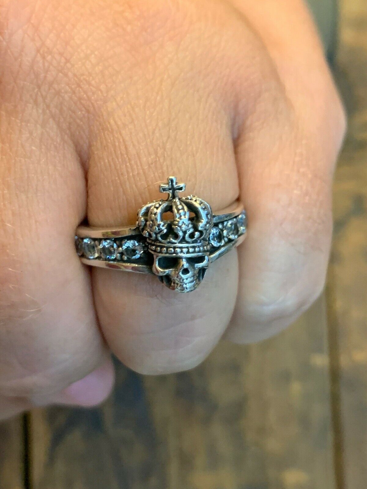 Skull Ring Crown Head Design Ring 925 Sterling Silver Size 9 Etsy