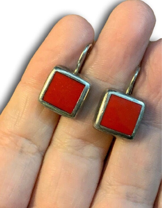 Silpada 'Colorful Array' Open Natural Coral & Howlite Earrings in Silver & Brass