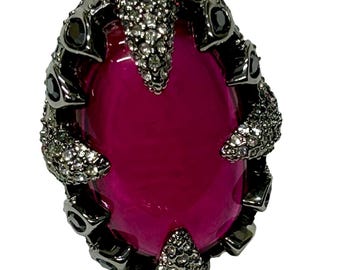 Swarovski Gothic Red Crystal Statement Cocktail Ring