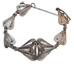 Armband Vintage Sterling Zilver Stanco ondertekend filigraan draadwerk verklaring