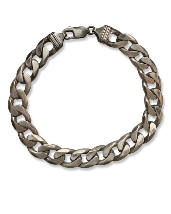 925 Sterling Silver Cuban Curb Link Bracelet 9.5 inches 10mm thick