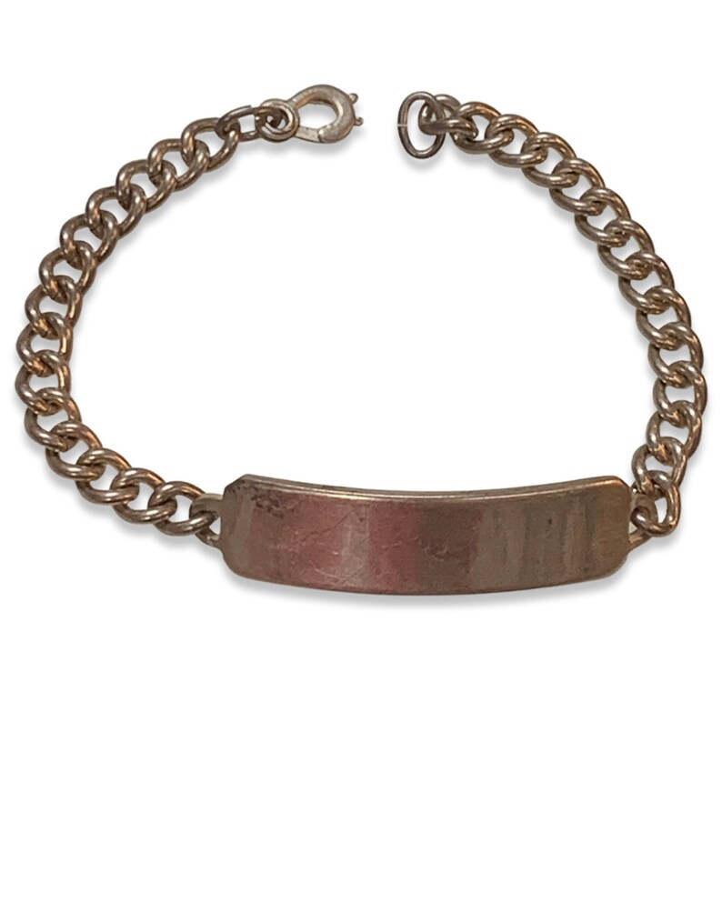 Vintage 925 Sterling Silver ID Identification Bracelet 8 inches Vintage 925 Sterling Silver ID Identification Bracelet 8 inches