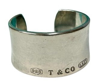 Tiffany & Co. 1837 Wide Sterling Silver Cuff Bracelet Estate 2001
