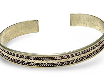 Vintage Sterling Silver Cuff Bracelet 925 Stamped Handcrafted Design