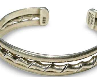 Bracelet Rigide Vintage Torsadé - Cuivre, Laiton Et Argenté - Occasion