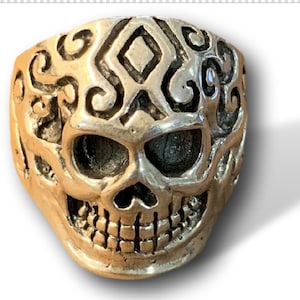 Gothic Skull Ring Biker Women Memento Mori Size 925 Sterling Silver Size 6