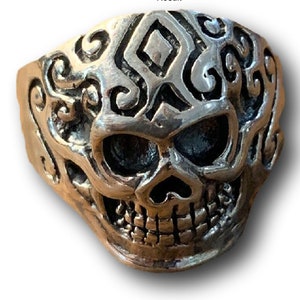 Skull Mens Unisex Ring 925 sterling silver Gothic Biker Designer sz 10