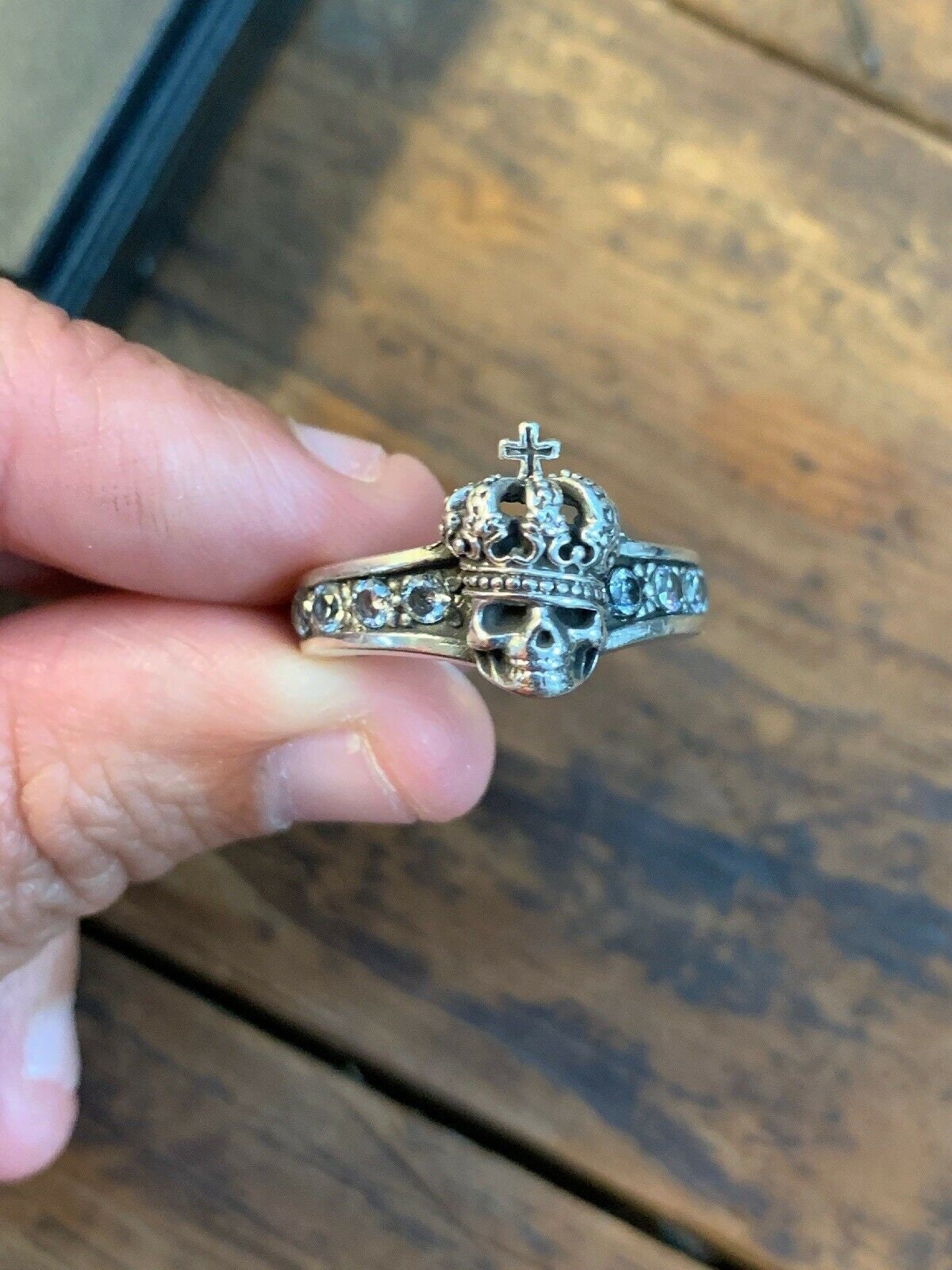 Skull Ring Crown Head Design Ring 925 Sterling Silver Size 9 Etsy