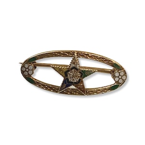 Vintage 14k Gold Order of Eastern Star Masonic Pin Brooch