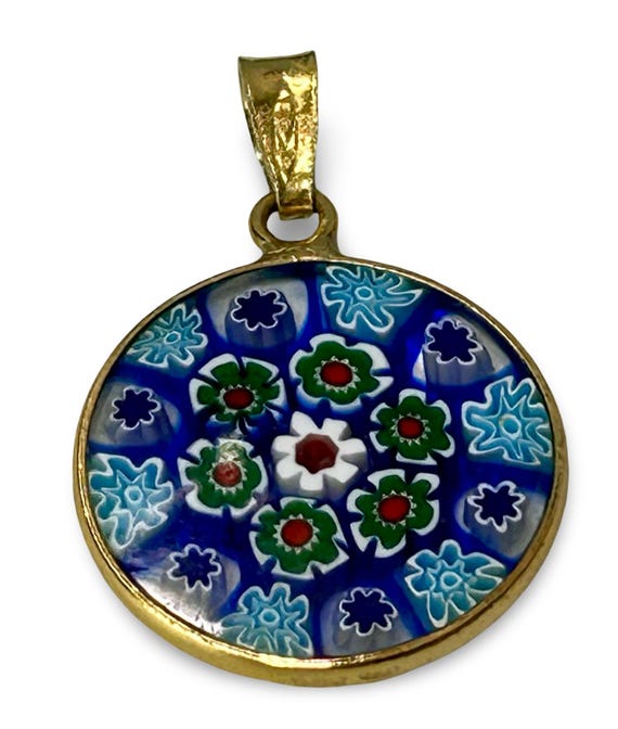 Antica Murrina Veneziana Millefiori Pendant Sterling Silver - Etsy