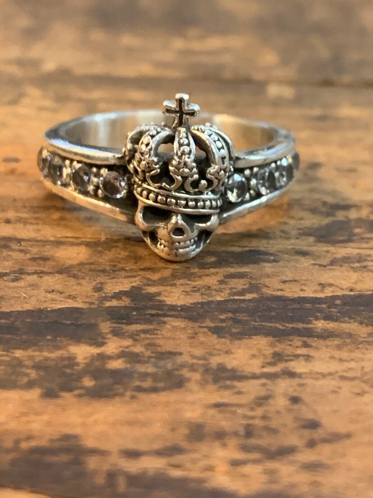 Skull Ring Crown Head Design Ring 925 Sterling Silver Size 9 Etsy