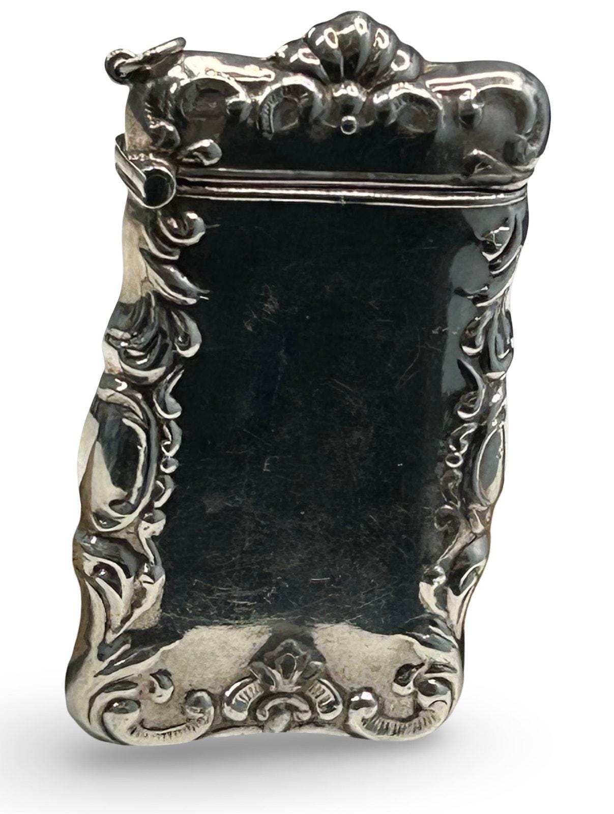 Antique Sterling Silver Vesta Match Safe Ornate Floral Case - Etsy