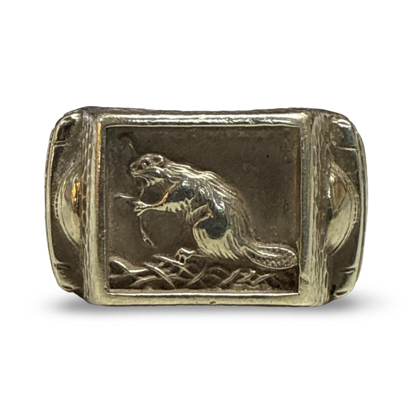 Massachusetts Institute Mit Brass Rat Ring Beaver Mits