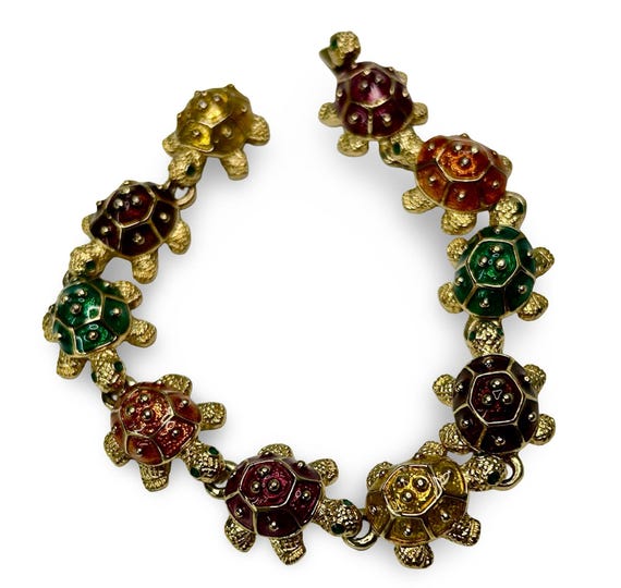 KJL  Kenneth Jay Lane Signed Multicolor Enamel Tu… - image 2