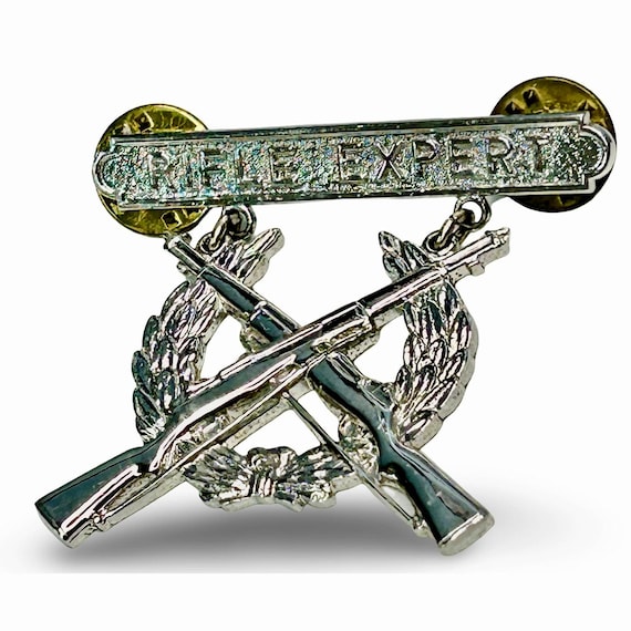 Sterling Silver Rifle Expert Badge U.S. Military Marksman Pin - Etsy