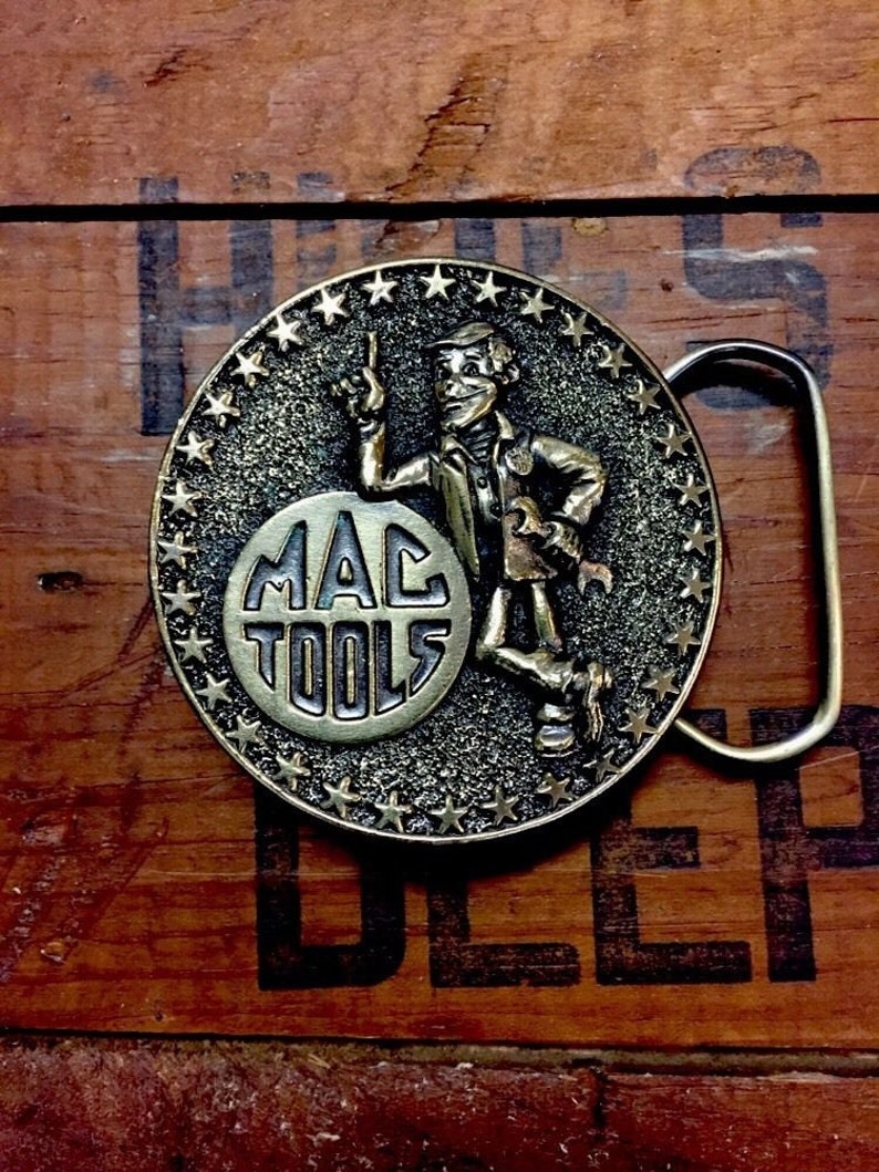 Belt Buckle Mac Tools Limited Edition Round Great American Etsy