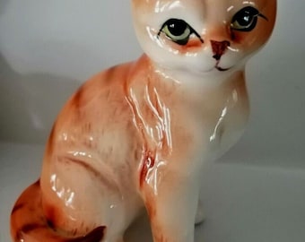 Grumpy Cat Porcelain Golden Tiger Cat Figurine Rare