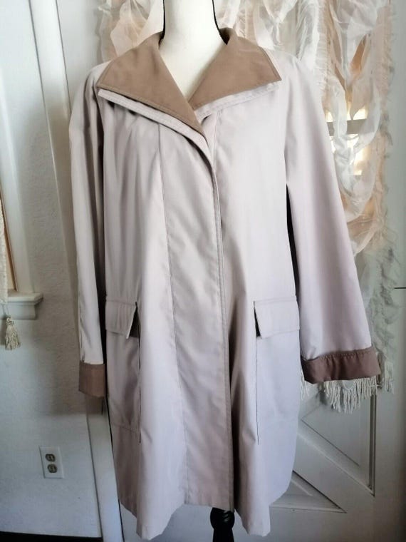 Classic Betty Argyle-inspired Geometric Print Trench Coat