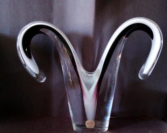 Flygsfors Coquille Signed Art Glass Mid-Century Sweden