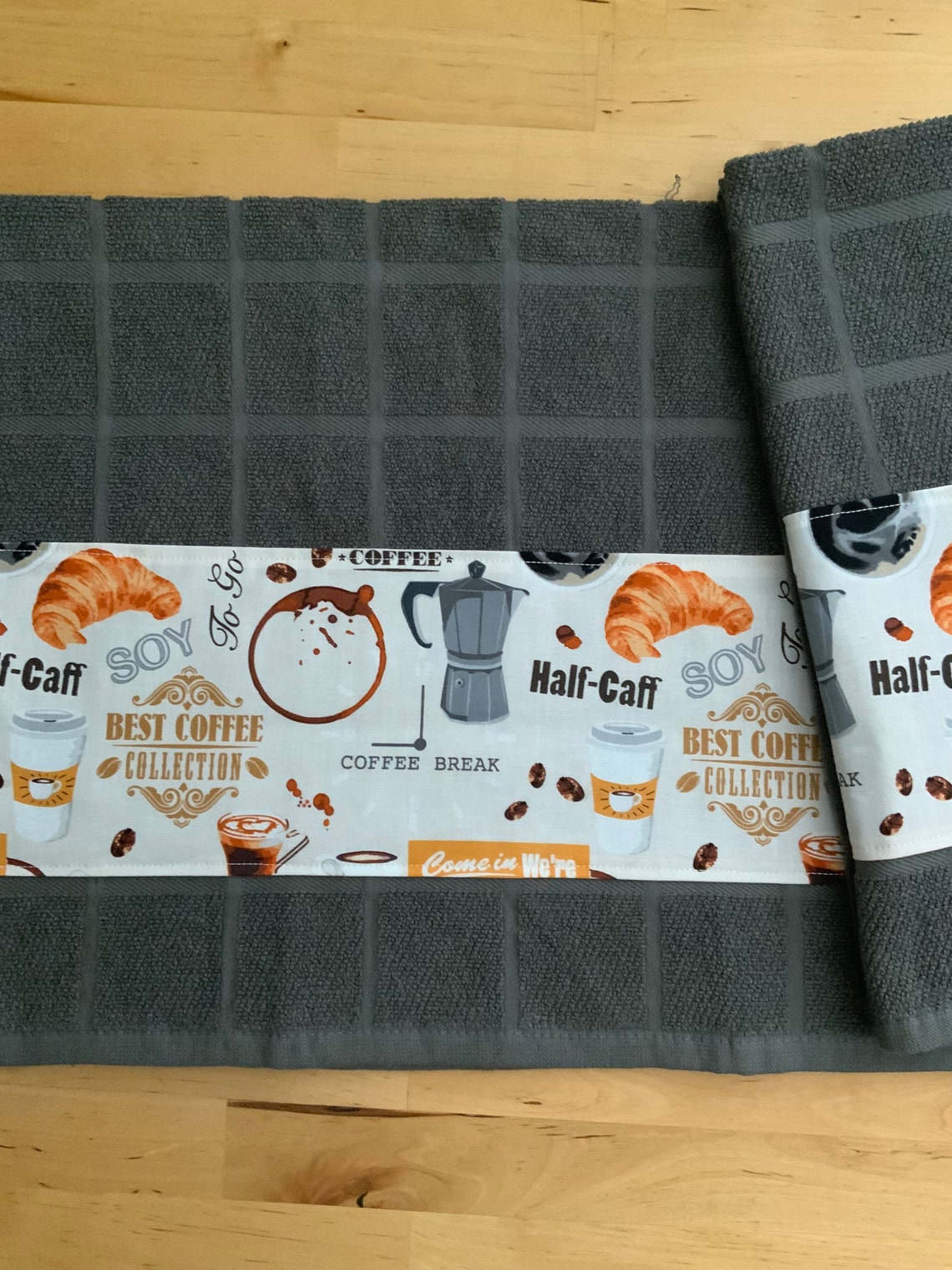 Coffee Towels Coffee Themed Kitchen Towels Espresso Towels Etsy