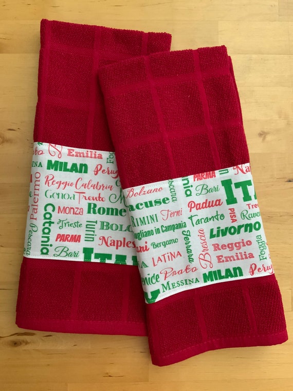 Italy towels Italy themed kitchen towels bar towels Italian Etsy