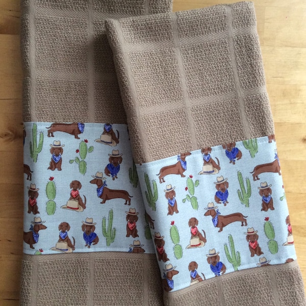 Dachshund kitchen towels, dog kitchen towels, towels