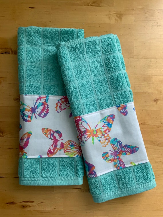 Butterfly towels butterfly fabric kitchen towels Etsy
