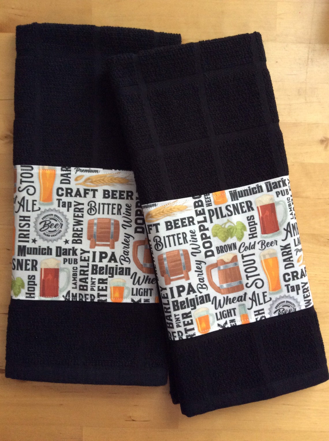 Beer towels drink themed kitchen towels craft beer bar Etsy
