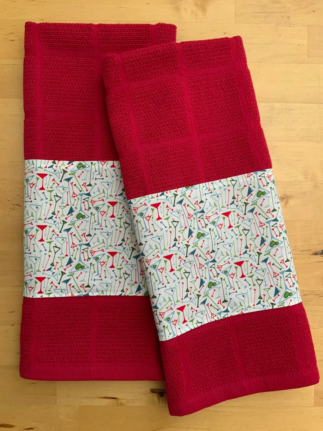 Cocktail Martini Towels Drink Themed Kitchen Towels Bar Etsy