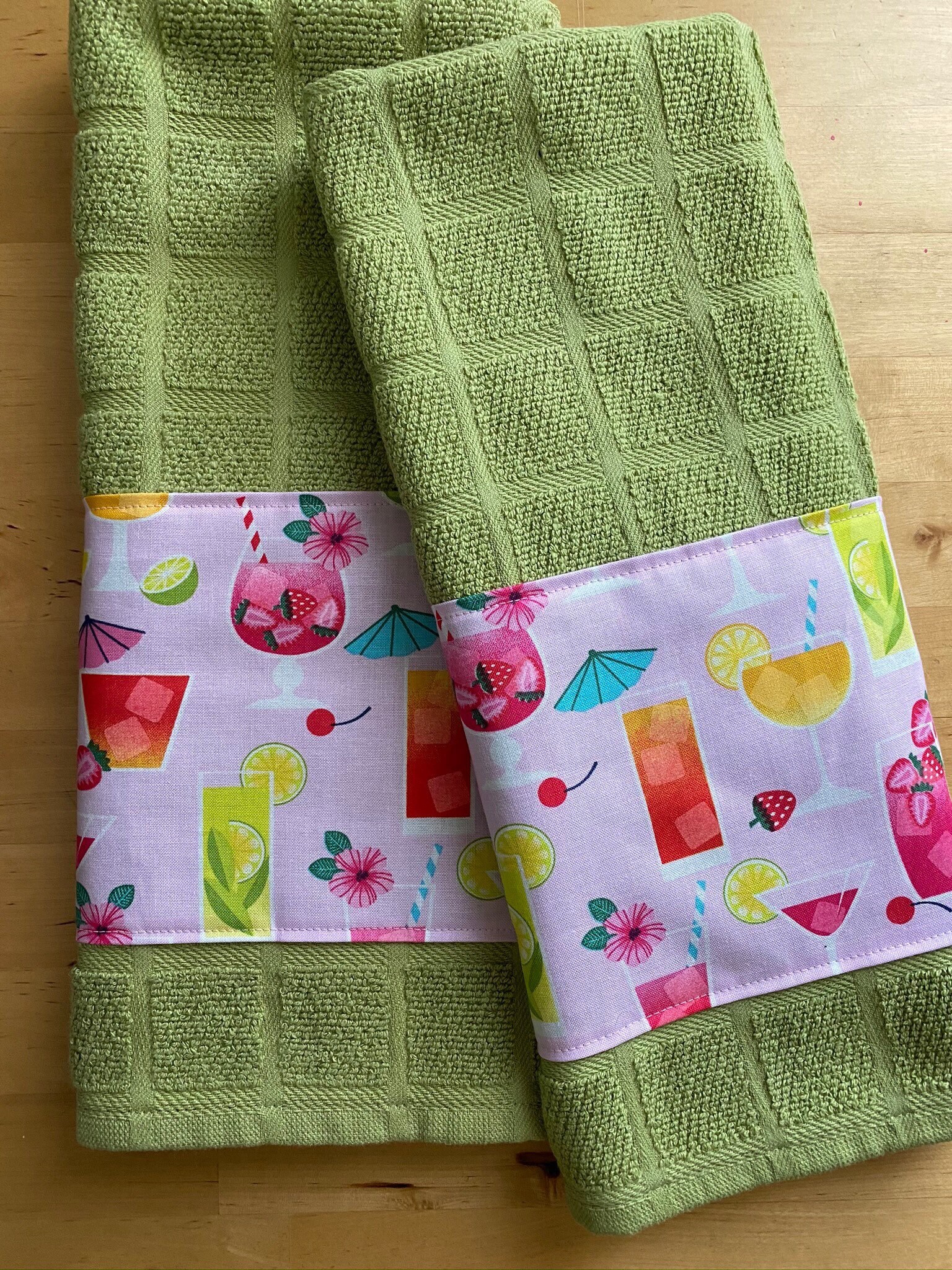 Cocktail martini towels drink themed kitchen towels bar Etsy