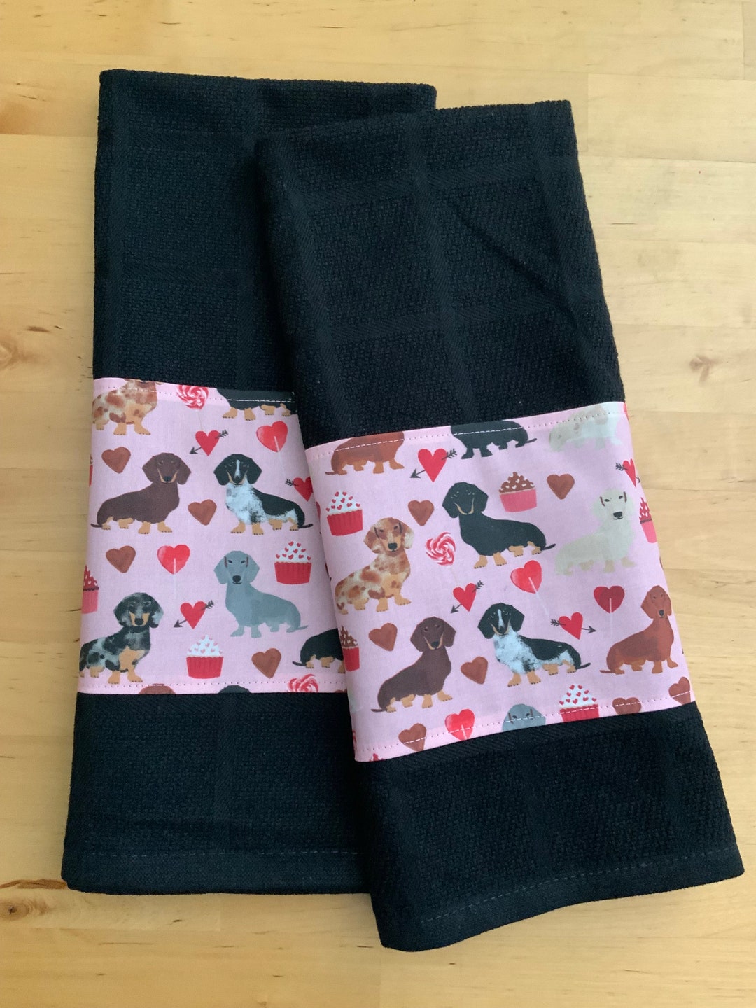 Dachshund Kitchen Towels, Dog Kitchen Towels, Holiday Towels, Valentine Day Towels Etsy