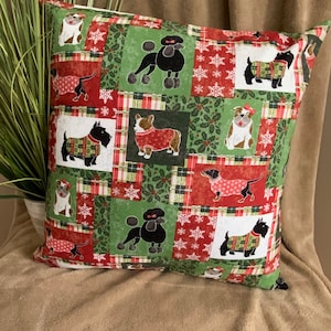 Dachshund dog pillow cover, dachshund dog Christmas pillow, dachshund fabric