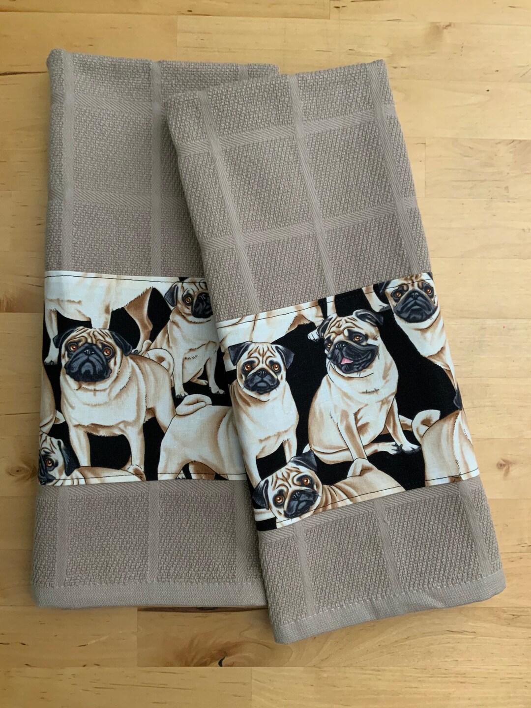 Pug Dog Kitchen Towels Dog Towels Bar Towels Dog Fabric Etsy