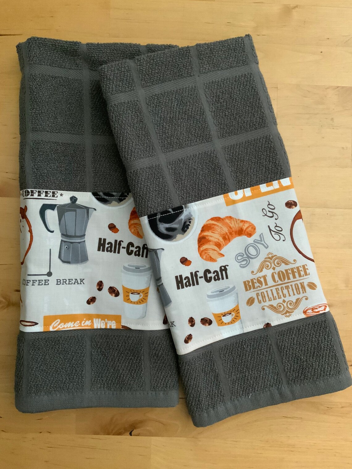 Coffee Towels Coffee Themed Kitchen Towels Espresso Towels Etsy