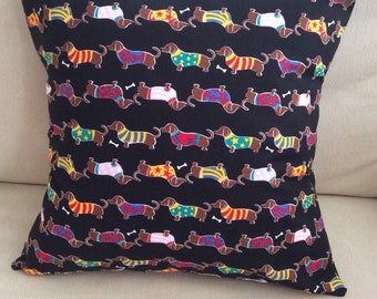 Dachshund throw pillow cover, 16 inch pillow cover, envelope pillow cover