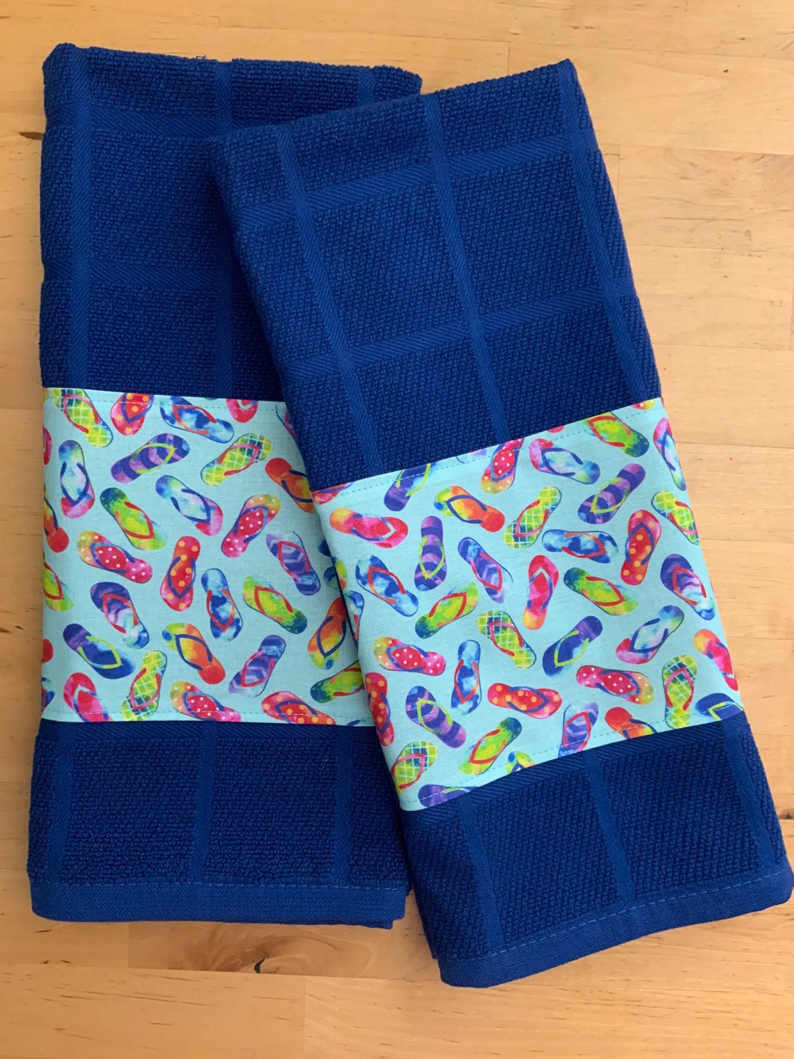 Flip Flop Kitchen Towels Summer Kitchen Towels Bar Towels Etsy