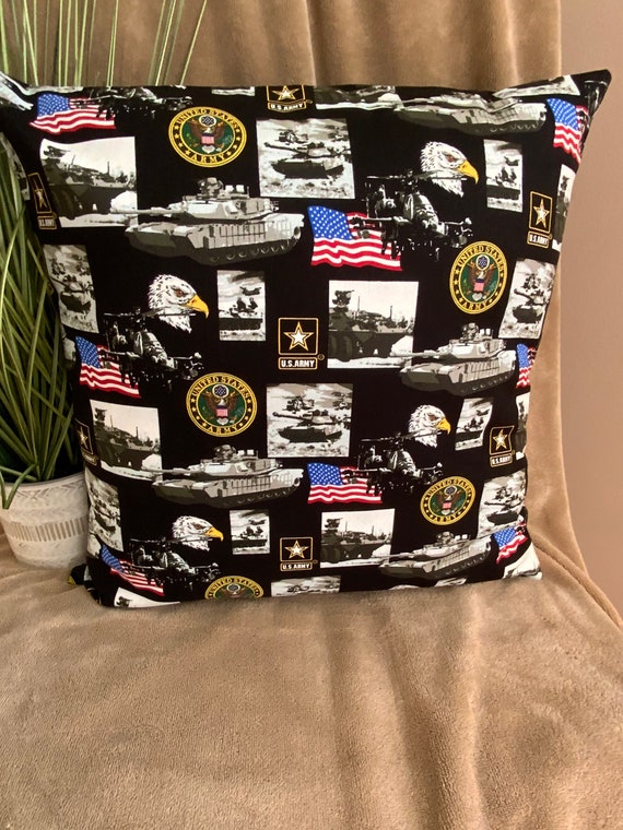 Military Throw Pillow Cover, Army Fabric, 16 Inch Pillow Cover