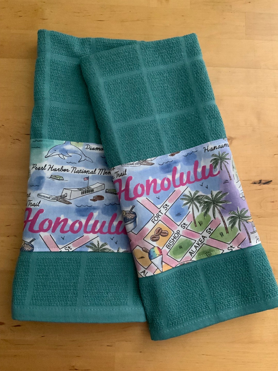 Hawaii Kitchen Towels, Summer Kitchen Towels, Bar Towels, State Fabric